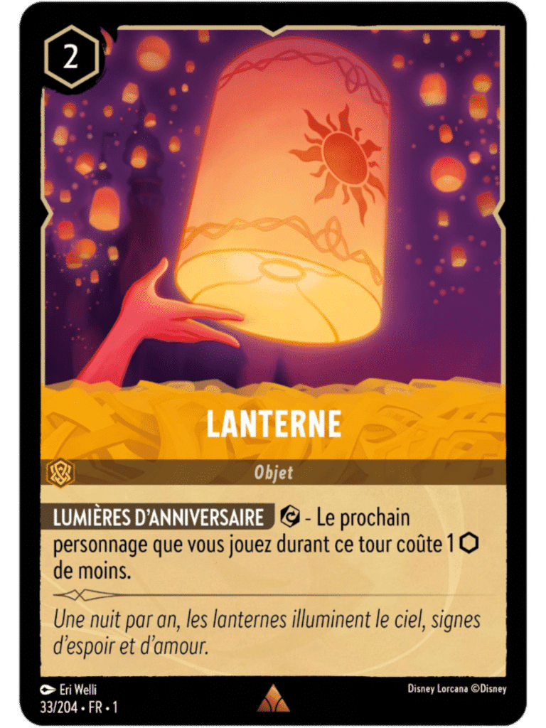 33 njds LORCANA chapitre 1 carte lanterne